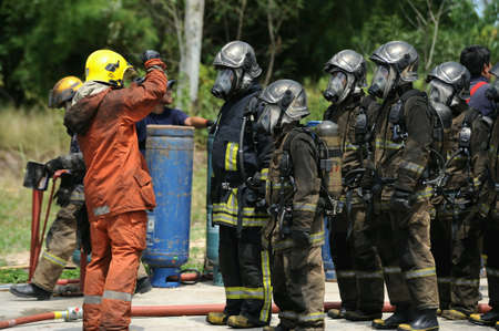 Fire fighting training.