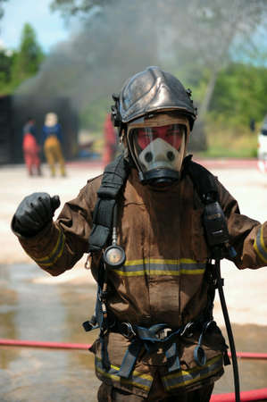 Fire fighting training.
