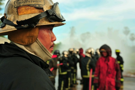 Fire fighting training.