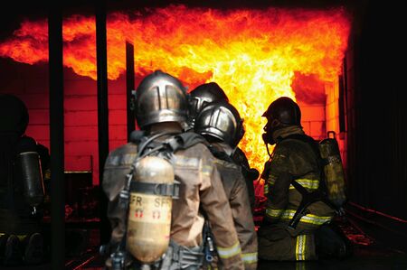 Fire fighting training.
