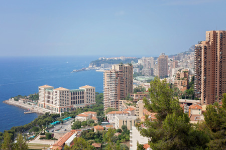 Monaco Montecarlo cityscape, principality aerial view  Azure coast  France, Europe の写真素材