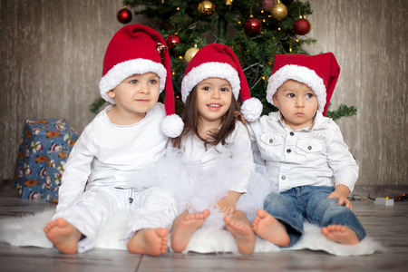 Kids on Christmasの写真素材