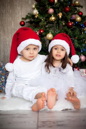 Kids on Christmasの写真素材