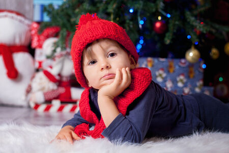 Boy on christmas time の写真素材