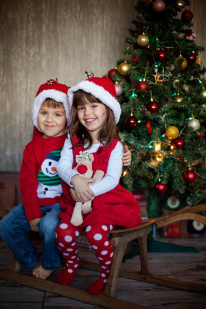 Friends on christmas の写真素材