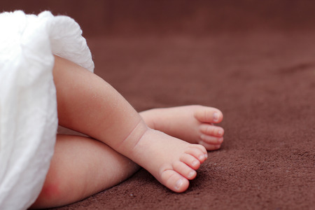 Baby boy feet の写真素材