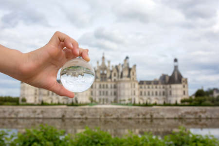 Beautiful castle on Loire valley in France on a summer sunny dayの写真素材