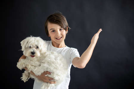 Isolated portrait of a children and parents, family, happy people on black background