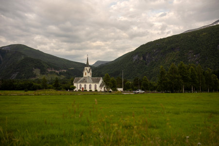 Amazing views in Norway to fjords, mountains and other beautiful nature miraclesの写真素材