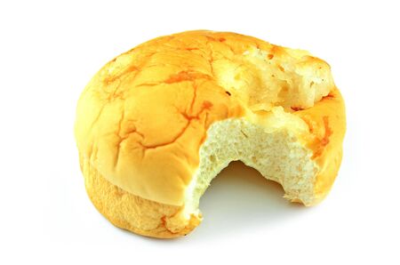 bread coconut filling there are bite marks.Focus on bite marks.