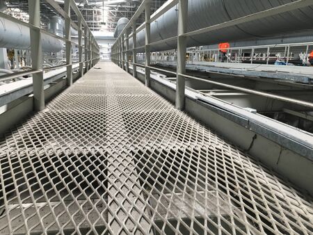 Ventilation pipes of an air condition. Industrial walkwaysの写真素材