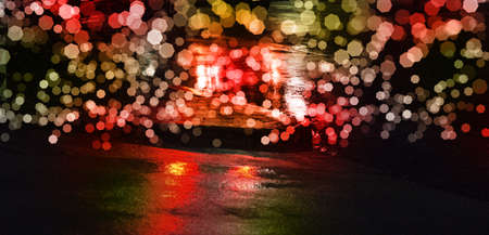 Abstract bokeh background of Christmaslightの写真素材