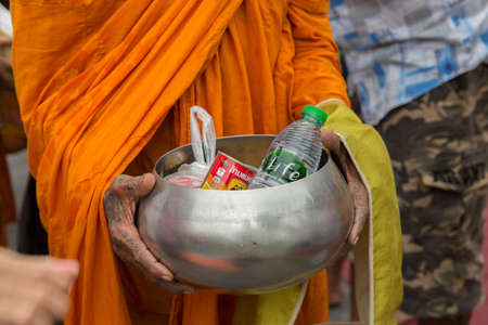 Making merit to the monks of Buddhist people on 18-9-2018 at 9:00 amのeditorial素材