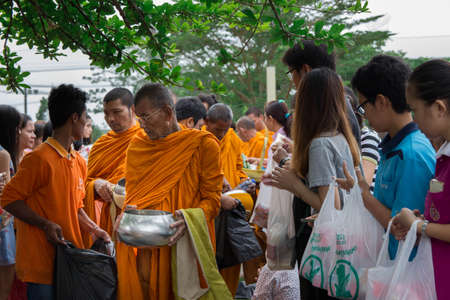 Making merit to the monks of Buddhist people on 18-9-2018 at 9:00 am