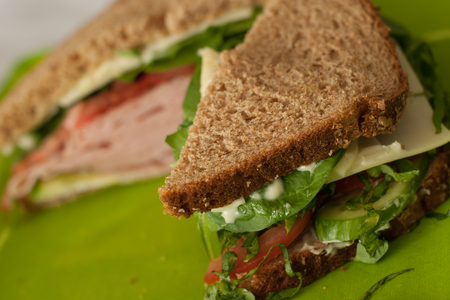 Gormet ham and cheese sandwichの写真素材