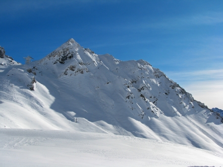 Beautiful snow capped mountain in Austrian Alpsの写真素材