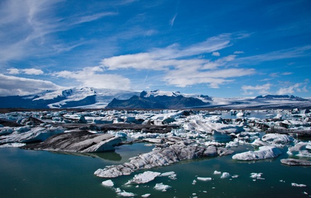 jokulsarlon glacier lagoon in south Icelandの写真素材