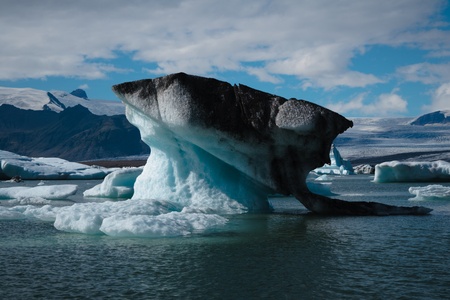 iceberg floating at Jokulsarlon glacier lagoon in Iceland