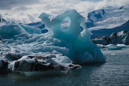 icebergs in jokulsarlon glacier lagoon in Iceland