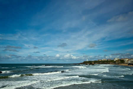 Beautiful sky over the town of Biarritz, Franceの写真素材