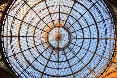 Glass dome of Galleria Vittorio Emanuele in Milan, Italyのeditorial素材