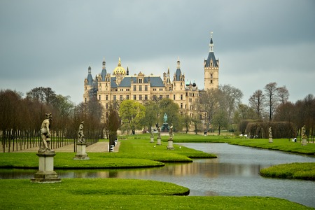 beautiful Schwerin Castle in northern germanyのeditorial素材