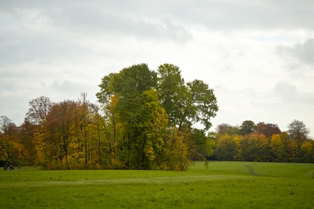golden autumn time in Bernstoff park, Copenhagenの写真素材