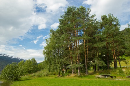 beautiful nature of Norway, lake near Vossの写真素材