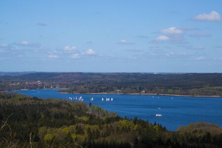 view over Silkeborg Lake from the highest point of Denmarkの写真素材