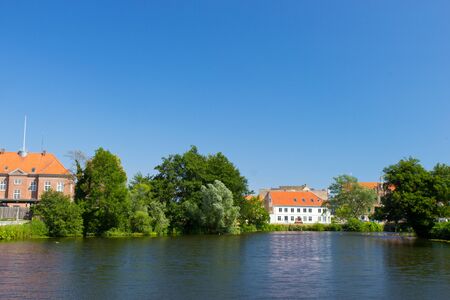 lake in Nyborg town cente, Funen, Denmarkの写真素材