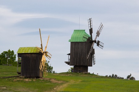 widnmill in in open air museum near Kievの写真素材