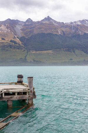 northern end of Lake Wakatipu in the South Island region of Otago, New Zealandの写真素材