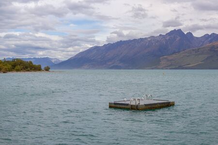 northern end of Lake Wakatipu in the South Island region of Otago, New Zealandの写真素材