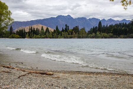 Lakeside of Wakatipu lake in Queenstown, South Island, New Zealand