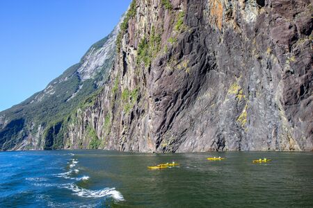 view of famous Mildford Sound, South Island, New Zealandの写真素材