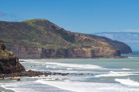 view of Muriwai beach near Auckland, north island, new zealand