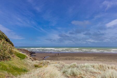 view of Muriwai beach near Auckland, north island, new zealandの写真素材