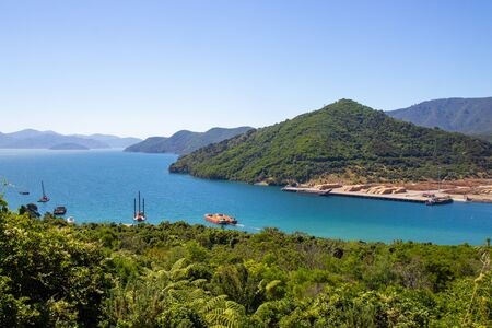 seascape view in Marlborough region of New Zealand, South islandの写真素材