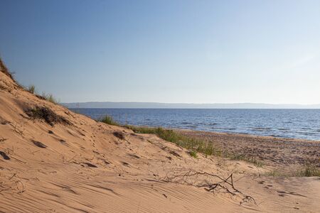 sandy beach at Mellembystrand, Halland province, southern Swedenの写真素材