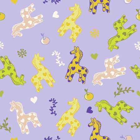 Baby pattern with horseのイラスト素材