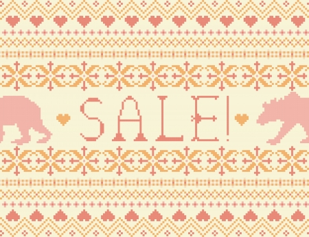 Summer sale  Seamless knitted pattern with bearsのイラスト素材
