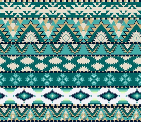 Aztecs seamless pattern on cold colorのイラスト素材