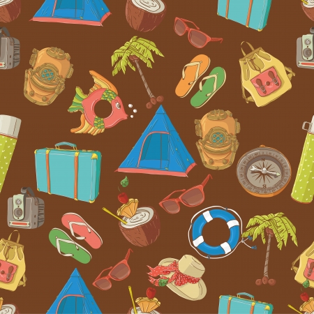 Traveling seamless patternのイラスト素材
