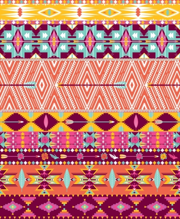 Aztec geometric seamless patternのイラスト素材