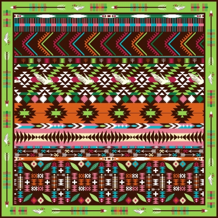 Seamless colorful aztec geometric patternのイラスト素材