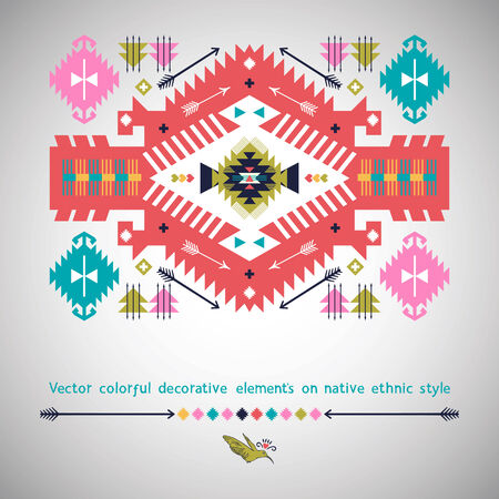 Invitation card with aztec designのイラスト素材