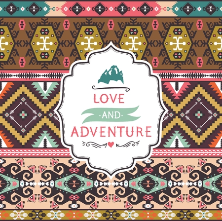 Decorative colorful pattern on native ethnic styleのイラスト素材