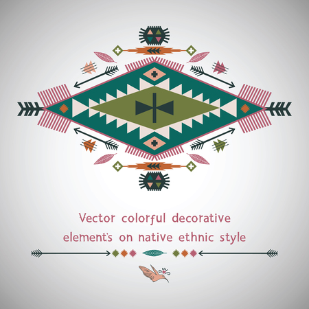 Decorative geometric elements on native styleのイラスト素材