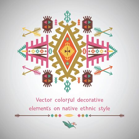 Vector decorative element in native ethnic styleのイラスト素材