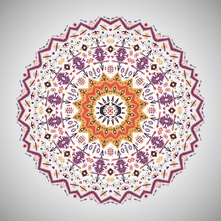 Ornamental roundbright fashion pattern in aztec styleのイラスト素材